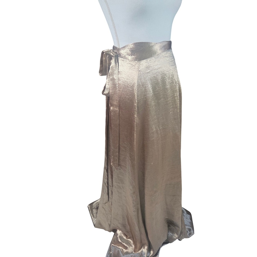 Banjul Liquid Gold Metallic Maxi Wrap Skirt M Renaissance Faire Regencycore